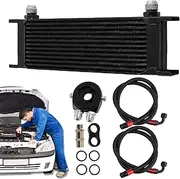 13 Rows Oil Cooler Kit, Car Engine Oil Cooler, Transmission Engine Cooler, 32.7x9.3x5.5cm, Heavy Duty Transmission Cooler, Radiator Oil Cooler for Car Transmission Cooler