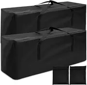 2Pcs Garden Furniture Cushion Storage Bag Waterproof 210D Oxford Fabric Storage Bag Rip Proof Outdoor Furniture Storage Bags with Handle and Zipper Portable Furniture Storage Bag for Home Patio