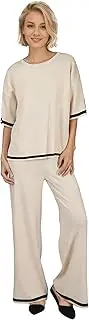 Lounge Sets for Women, Two Piece Sets for Women with Elastic Waist, Crew Neck, Side Split, Loose Fit 2 Piece Sets for Women