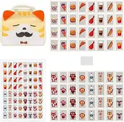 LUFEIS 65 Blocks Mahjong Game Blocks, Seaside Escape Game Blocks Mahjong, Seaside Escape Game, 30 mm Seaside Escape Board Game with Stickers Made of PVC, Mahjong Tiles Puzzles Game for Children Adults
