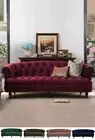 Chesterfield Tufted Velvet Fabric Sofa 1/2/3 Seater Lounge Set
