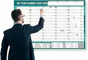 2025 2026 Financial Year Fiscal Year Tax Year Wall Planner A1 Size April 2025 to March 2026 Wall Chart Full Year to View Calendar Home Office Work School