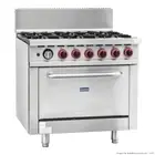Gasmax GBS6TS 6 Burner Range with Oven Gas Stove Cooktop Takes 1/1 GN Pans