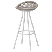 SEGERÖN bar stool, outdoor, swivel white/beige
