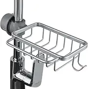 WINGSIGHT Kitchen Faucet Sponge Holder Sink Caddy Organizer Over Faucet Hanging Faucet Drain Rack for Sink Organizer (Silver-Upgraded)