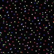 Multicolour Polka Dots Black Novelty Sewing Quilting Cotton Fabric 1/2 Yard