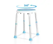 Altus Adjustable Swivel Shower tool Seat Bench with Anti-Slip Rubber Tips for Safety and Stability