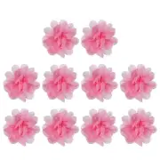 10Pcs 2" Chiffon Flowers Fabric Flower Sewing Fabric Appliques Dark Pink