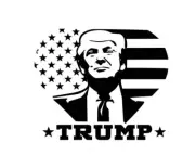 Tump Iron on, HTV, Transfer Vinyl 4x3 Black/White/Red/ Blue