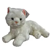 White Cat Laying Large Plush Soft Toy Elka Australia