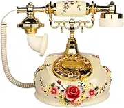 Retro Old Fashioned Classic Corded Phone, Rotary Dial Antique Phone, for Home Decor, Office, Hotel Decoration, Collectors Gift
