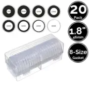 20 Pack 46 mm Coin Capsule 8-Size w/Case 4 US 1/10 Gold Eagle 2 Silver Eagle