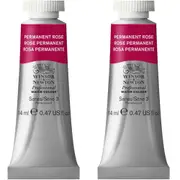 2x Winsor & Newton 14ml Professional Watercolour Art Paint Permanent Rose S3