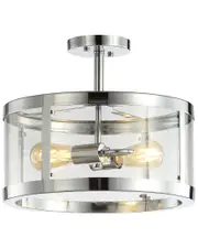 JONATHAN Y Herndon 2-Light 15in Modern LED Flush Mount