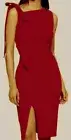 CALVIN KLEIN BOW TIE ASYMMETRICAL DESIGN SHEATH DRESS, RED, SIZE 6 NWT