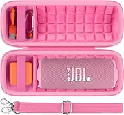 Baval Hard Portable Case Compatible with JBL Flip 7/Flip 6 Portable Wireless Bluetooth Waterproof Speaker(Pink Case)