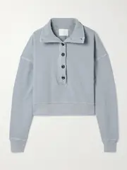 [Citizens of Humanity] Citizens of Humanity - Mirelle Cropped Cotton-jersey Sweatshirt - Gray - small small Gray