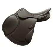 New Dark Brown Genuine Leather Jumping Horse Saddle with Change Gullets System