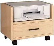 Office Organizer Mobile Cabinet Simple Shelf Under Desk Shelfs Printer Rack with Drawer Bedside Cubby Stand(Natural)