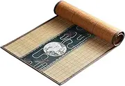 Japanese-Style Bamboo Table Runner, Heat Resistant Place Mats for Farmhouse Dining Table, Tea Mat with Fabric Border (Color : Natural, Size : 30x90cm/11.8x35.4in)
