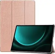 YKNIUFLY Case for Samsung Galaxy Tab S9 FE Plus, PU Slim Cover, with Auto Sleep/Wake up Hard Trifold Stand Cover, Case for Samsung Galaxy Tab S9 FE Plus.(Rose Gold)