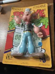 POPEYE 1993 Bendable Poseable Popeye Sailor Action Figure 7" Brand New On Card