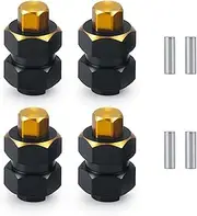 Modification Accessories 8mm Brass Hex Wheel Widening Adapter for 1/24 RC Crawler Car Axial SCX24 90081(Black)