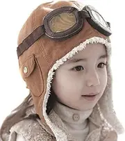 [LIWEIKE] Children Pilot Aviator Hat, Warm Baby Kid Winter Earflap Pilot Cap Aviator Hat Beanie Flight Helmet