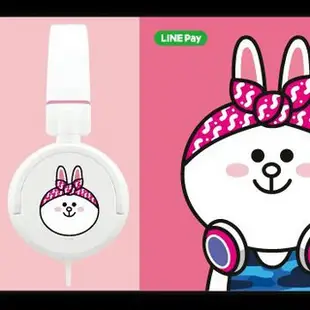 Line friends LINE PAY 兔兔 頭戴式 耳機 耳罩式 有線耳機 白色