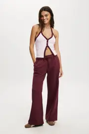 [Cotton On Women] Cotton On Women - Classic Fleece Wide Leg Sweatpant - Sour cherry L SOUR CHERRY