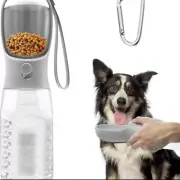 Portable Dog Water Bottle 20oz, Dog Water Dispenser with Food Container & Poop
