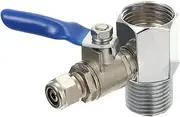 Brass Hose Connector 1/2 to 1/4 Ball Tee Connector Valve RO Feed Water Adapter for Faucet Tap Replacement Hardware Tools