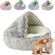 Lapcatz Nest Bed Snuggle, Cozy Hideaway Pet Bed, Lap Catz Nest Bed, Lapcatz Cat Nest Bed, Pursnug Cat Bed, Nest for Pet, Pursnug Cat Cave (Coffee,19.6)