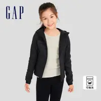 在飛比找蝦皮商城優惠-Gap 女童裝 Logo長袖羽絨外套-黑色(810803)