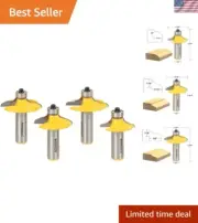 Premium Tungsten Carbide Router Bit Set - 1/2 Inch Shank for Elegant Finishing