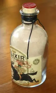 Bottle glass round steampunk cork Elixir Mme Babineaux Hot Chocolate