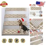 Durable Indoor Stair Runners 28in x 9in - Non-Slip & Machine Washable for Safety