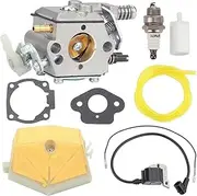 Carburetor Kit Fit for H 50 51 55 61 254 257 261 262 266 268 272 Chainsaw Air Filter Ignition Coil Spark Plug Set Power Tool Mower Carburetor