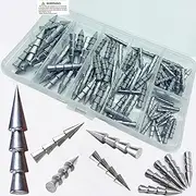 DAMIDEL 100Pcs/Box Nail Weights Sinkers(1/6oz,1/9oz,1/8oz,1/14oz,1/25oz,1/50oz) 6 Sizes Mixed，Insert Sinkers Lead Fishing Weights for Tackle Worm Soft Plastic Lures