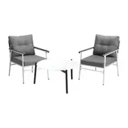 Livsip Outdoor Patio Setting 3PC Bistro Lounge Furniture Set 70cm White Table