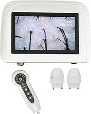 5 Inch Skin Analyzer Machine, 50/200X Charging Scalp Detector, Oil Moisture Tester, Digital Hair Skin Analyzer Microscope,White