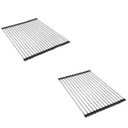 Dish Rack Drying Drainer Over Sink Stainless Steel Rack Roll Up Foldable Kitchen
