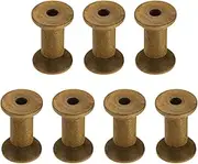 uxcell 7Pcs Wooden Bobbins, 1.18" x 1.89"(WxH) Unfinished Wooden Spools Wire Weaving Bobbins Empty Thread Spools for Crafts DIY Art Embroidery Sewing Thread Twine, Camel