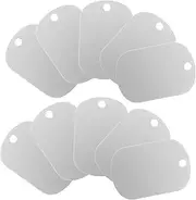 Angoily 30pcs Blank Aluminum Dog Tags for Stamping Rectangle Craft Blanks for DIY Jewelry Pet Id Tags and Custom Projects Easy Attachment with Predrilled
