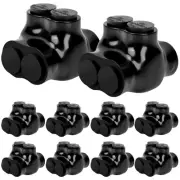10 Pcs Insulated Wire Connectors Black Multi Splice Connector 2 Port Cable Co...