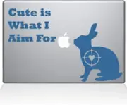 The Decal Guru Cute Rabbit Hunting MacBook Decal Vinyl Sticker - 11" MacBook Air