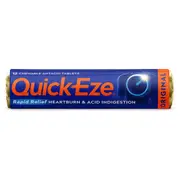 [Quick Eze] Quick-Eze Rapid Relief Original 12 Chewable Antacid Tablets