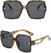 [HPIRME] Oversized The Letter H Square Sunglasses Women Men Retro Rectangle Shades