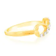 Luminesce Lab Grown 9ct Yellow Gold 7 Diamonds Infinity Ring, M