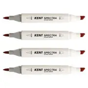 4x Kent Spectra Graphic Technical Markers Creative Drawing/Design Old Red